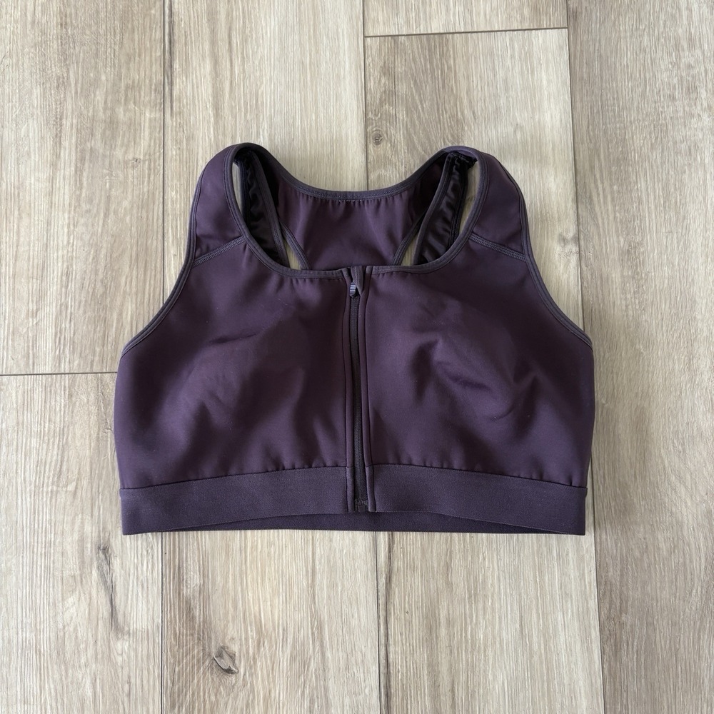 Fabletics‎ Front Zip High Impact Purple Sports Bra Women's Large